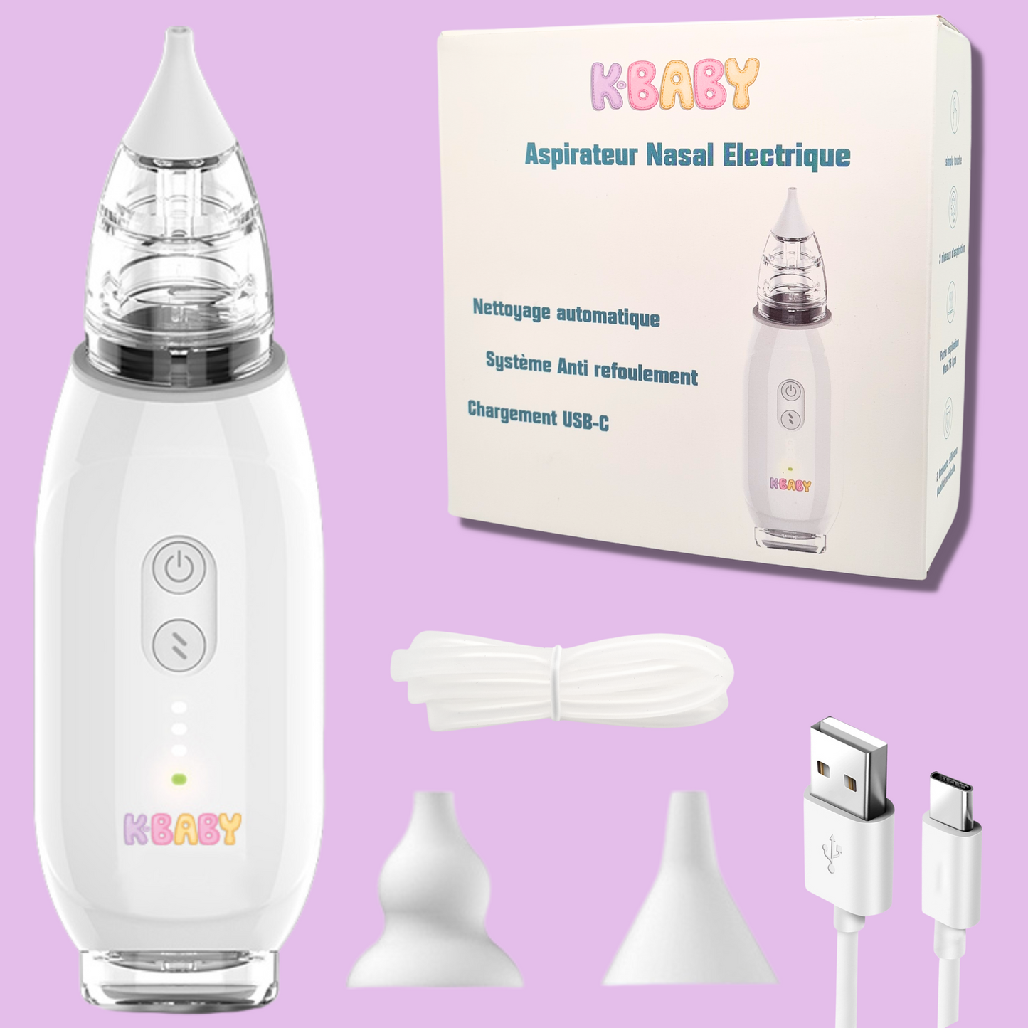 Mouche bébé électrique portable K-BABY – Efficace, doux et hygiénique
