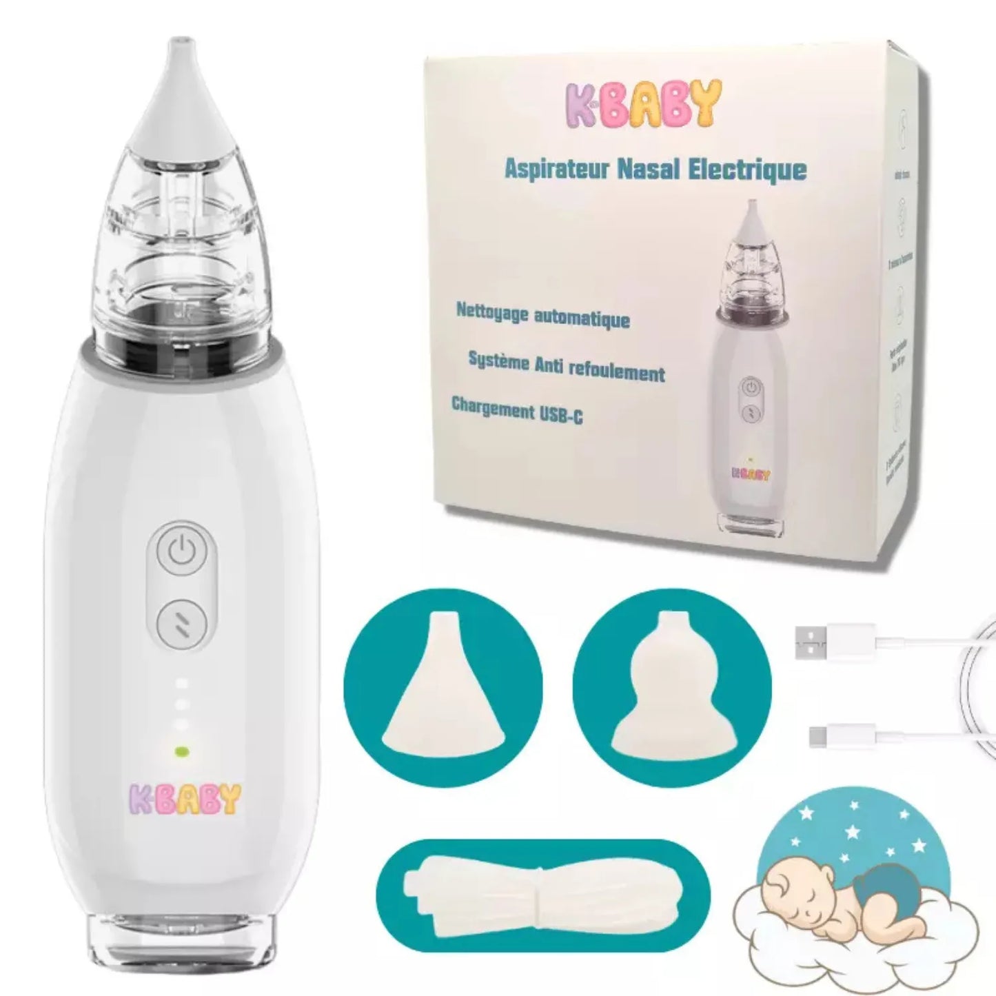 mouche bébé électrique K-BABY blanc