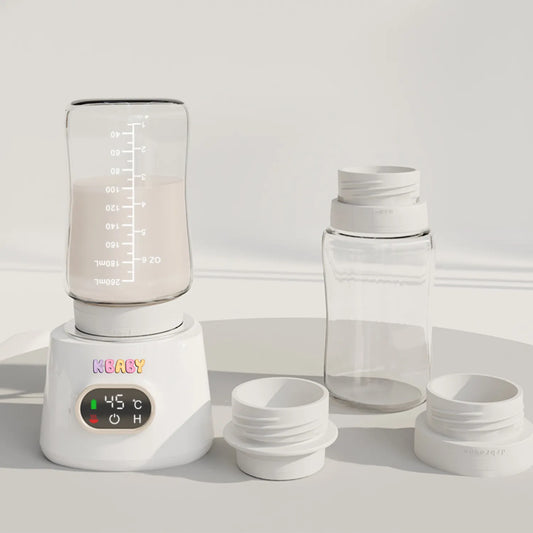 Réchauffe-biberon portable K-BABY utilisé en extérieur, maintien du lait maternel à 45°C, pratique pour promenade avec poussette