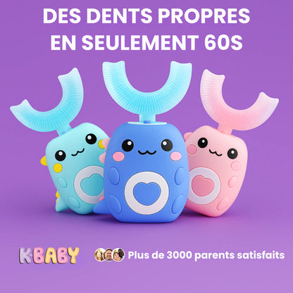 Brosses à dents électriques bébé et enfant K-Brush , design ludique, tête en silicone, plusieurs couleurs, nettoyage rapide en 60 secondes, hygiène bucco-dentaire optimale