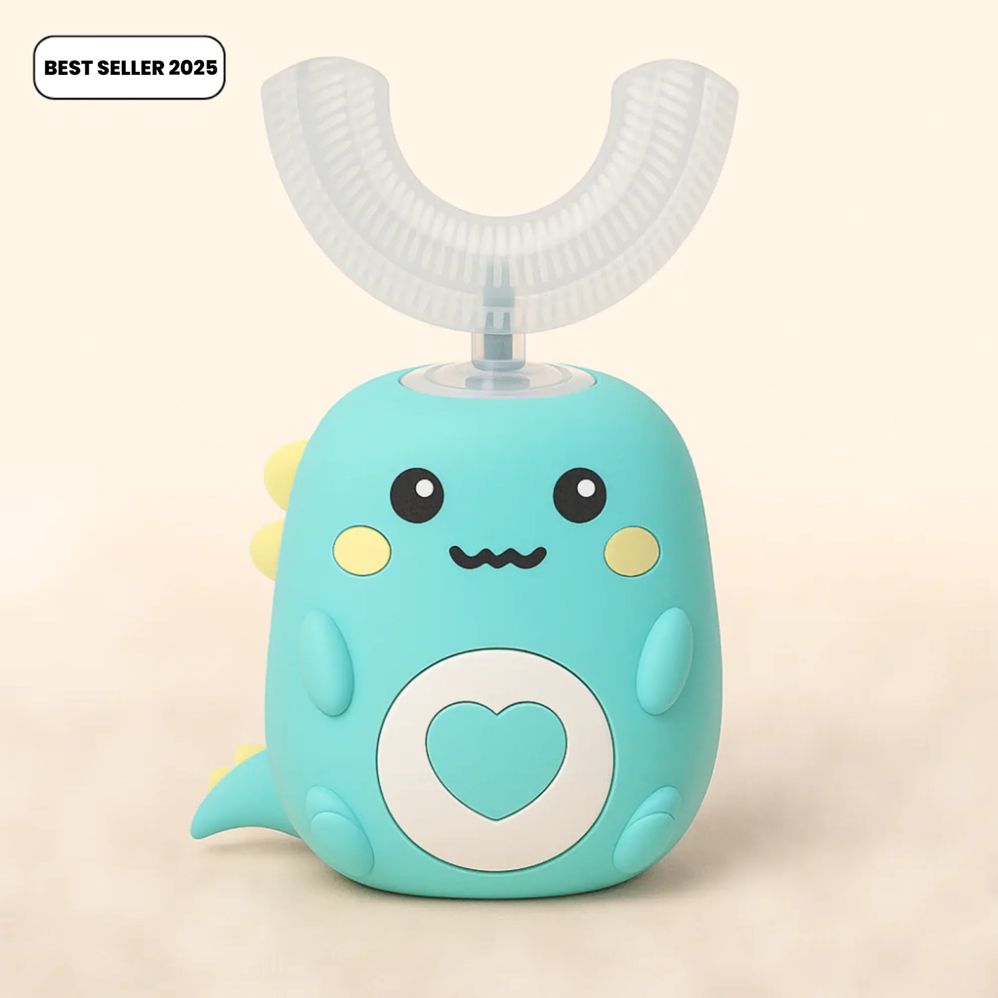 Brosse à dents vert K-Brush , tête en silicone 360°, design dinosaure, best-seller 2025, hygiène dentaire parfaite pour enfants