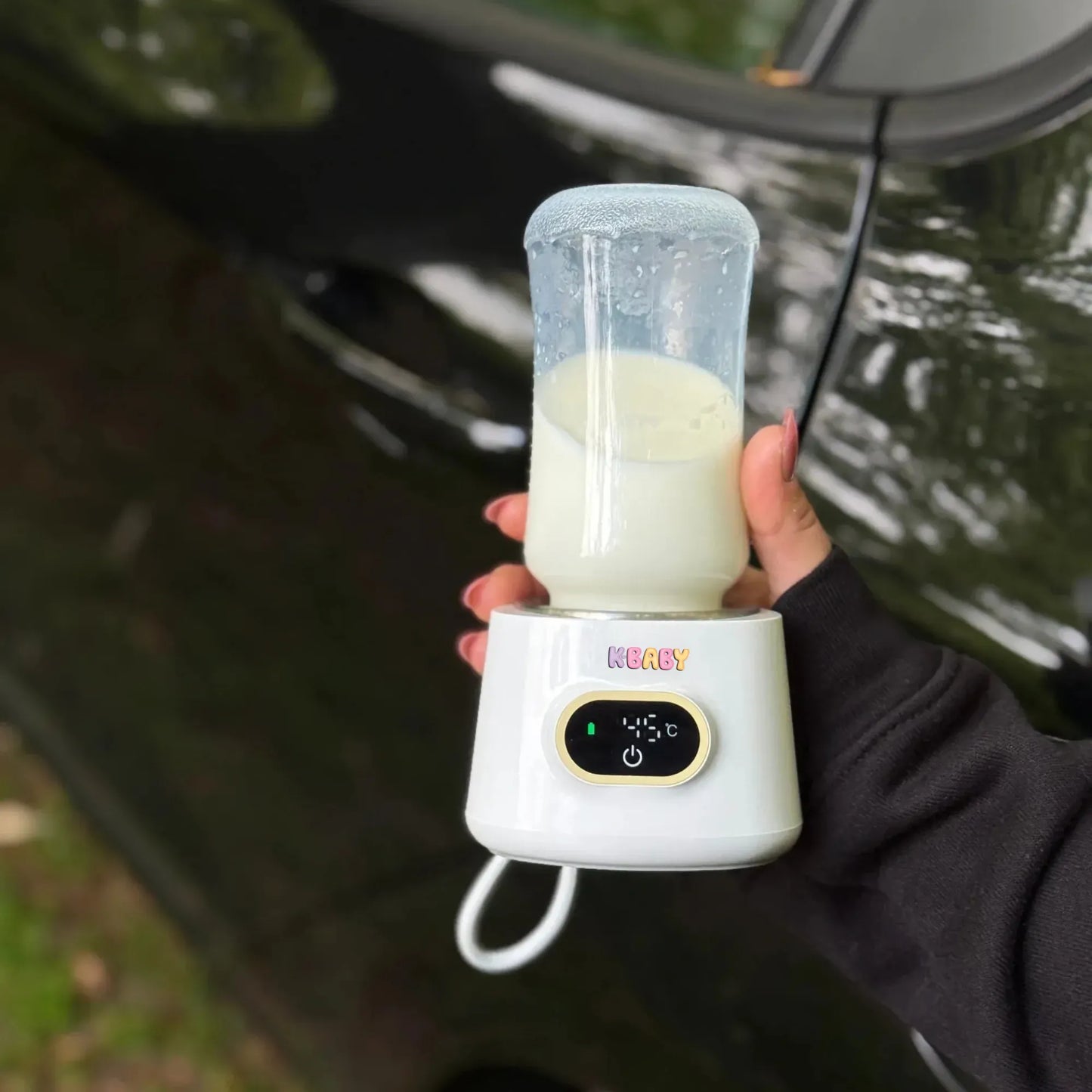 Réchauffeur de biberon mobile K-BABY sans fil, température réglée à 45°C pour lait infantile, pratique en voiture ou balade