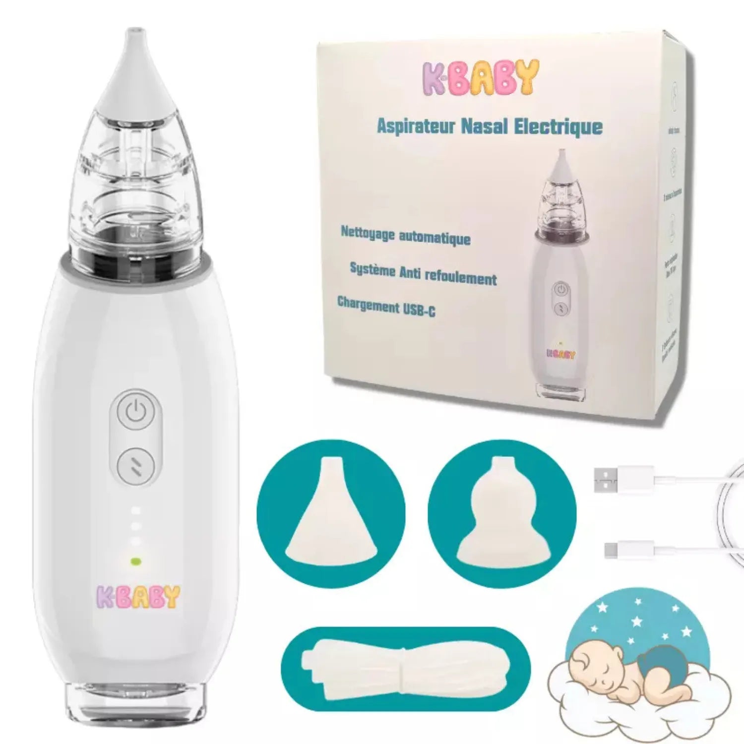 mouche bébé électrique K-BABY blanc